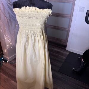 Yellow Strapless Maxi Dress